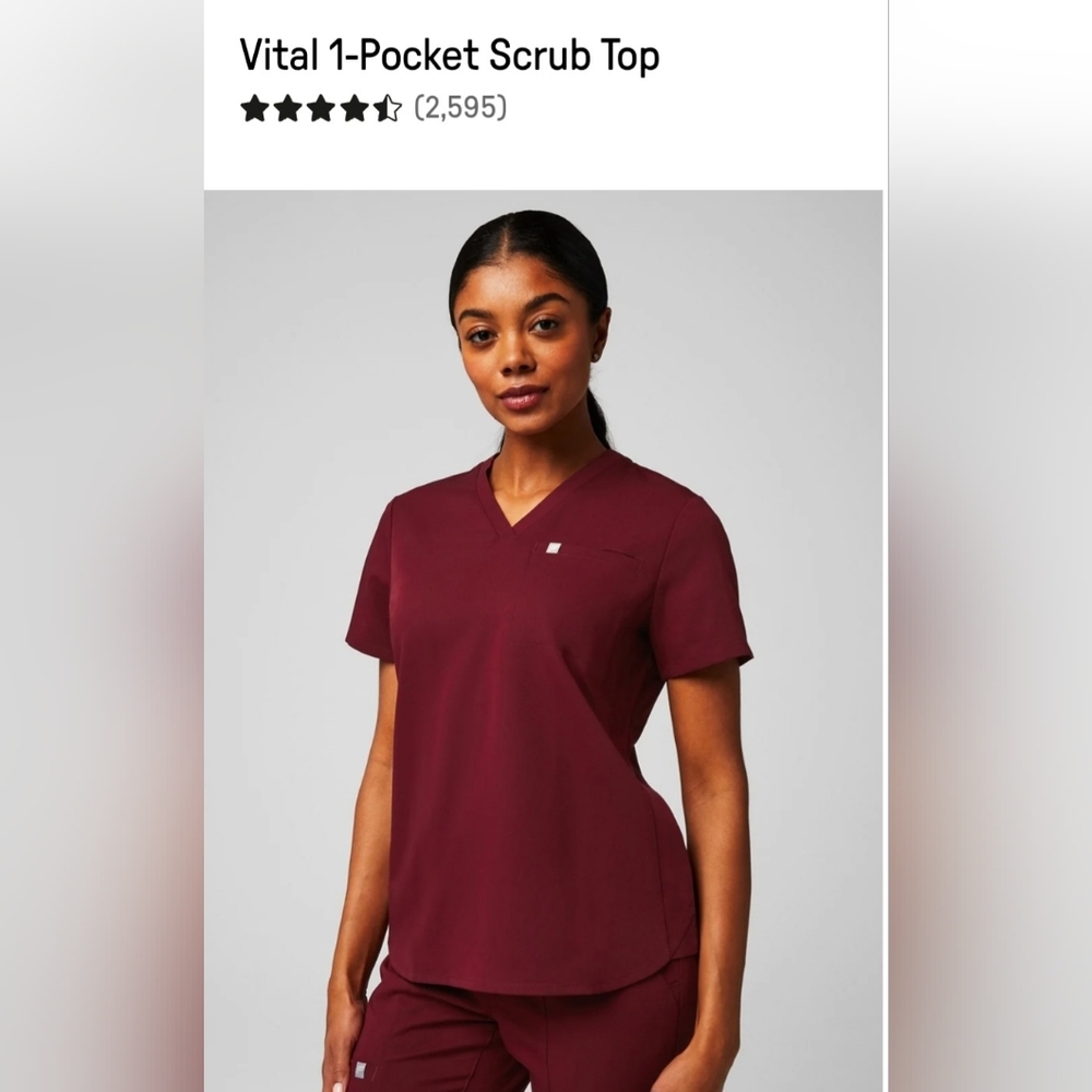 Fabletics Burgundy Scrub Top
